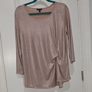 Sami & Jo Pink Asymmetrical Ruched Blouse